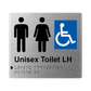 L1011 Unisex Accessible Toilet LH Braille Sign 200x180mm
