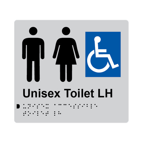 L1011 Unisex Accessible Toilet LH Braille Sign 200x180mm