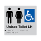 L1011 Unisex Accessible Toilet LH Braille Sign 200x180mm