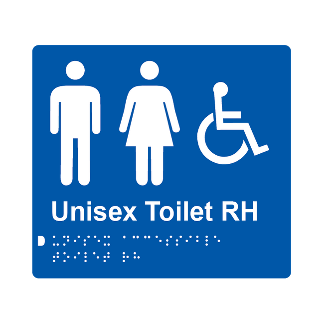L1012 Unisex Accessible Toilet RH Braille Sign 200x180mm