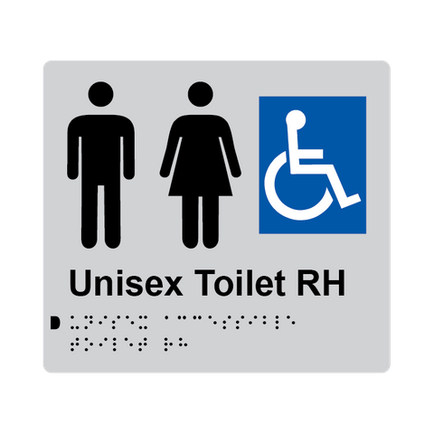 L1012 Unisex Accessible Toilet RH Braille Sign 200x180mm