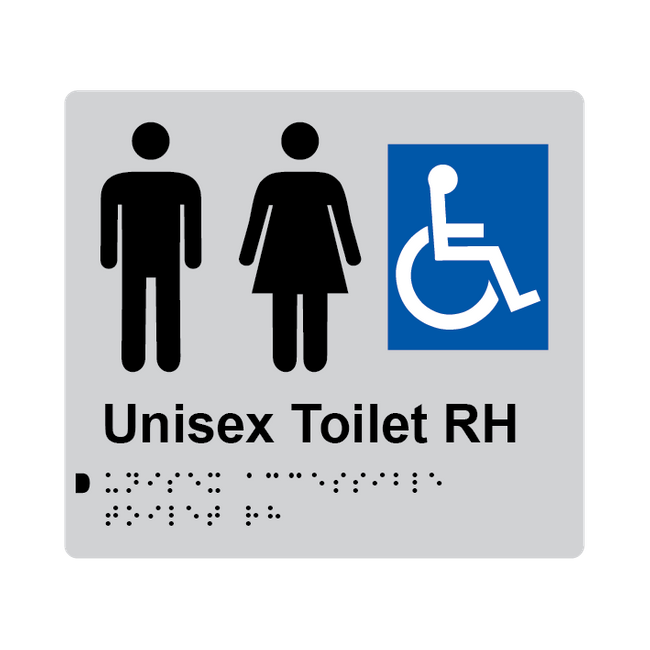 L1012 Unisex Accessible Toilet RH Braille Sign 200x180mm