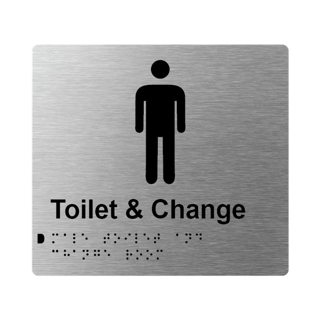 L1022 Male Toilet & Change Room Braille Sign 200x180mm