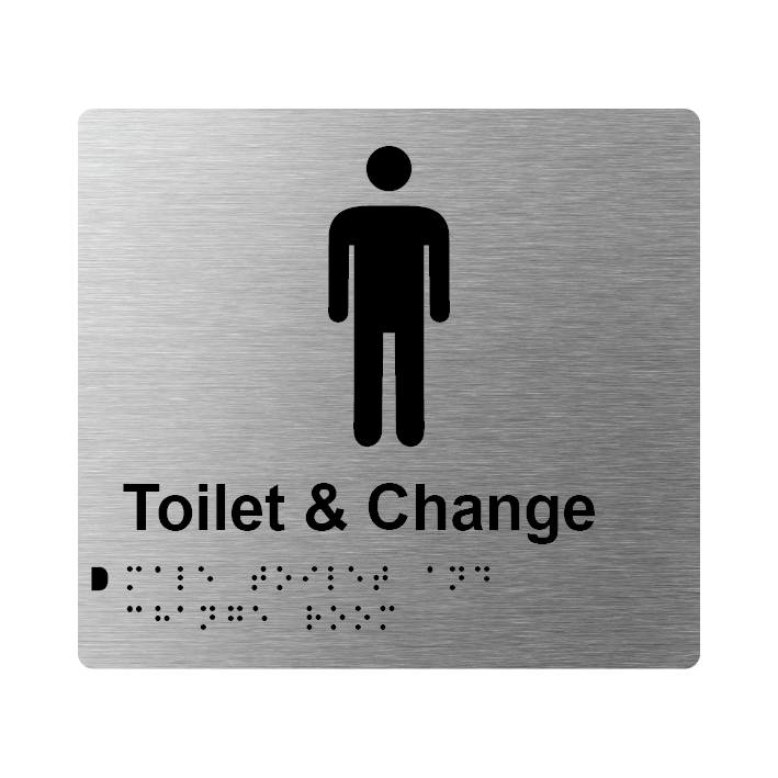 L1022 Male Toilet & Change Room Braille Sign 200x180mm