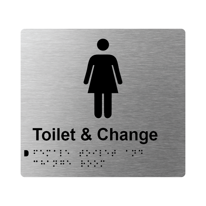L1023 Female Toilet & Change Room Braille Sign 200x180mm
