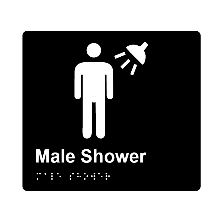 L1034 Male Shower Braille Sign 200x180mm
