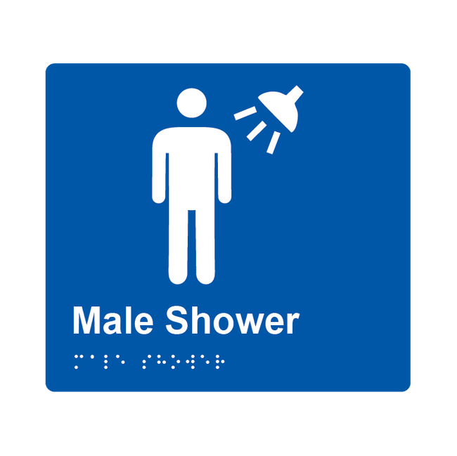 L1034 Male Shower Braille Sign 200x180mm