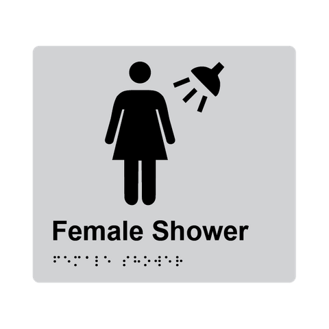 L1035 Female Shower Braille Sign 200x180mm