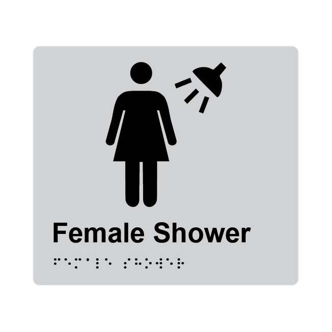 L1035 Female Shower Braille Sign 200x180mm