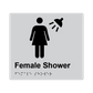 L1035 Female Shower Braille Sign 200x180mm