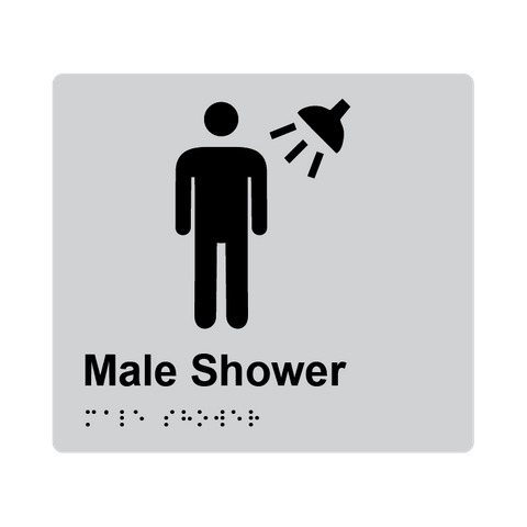 L1034 Male Shower Braille Sign 200x180mm