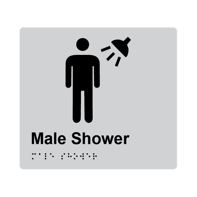 L1034 Male Shower Braille Sign 200x180mm