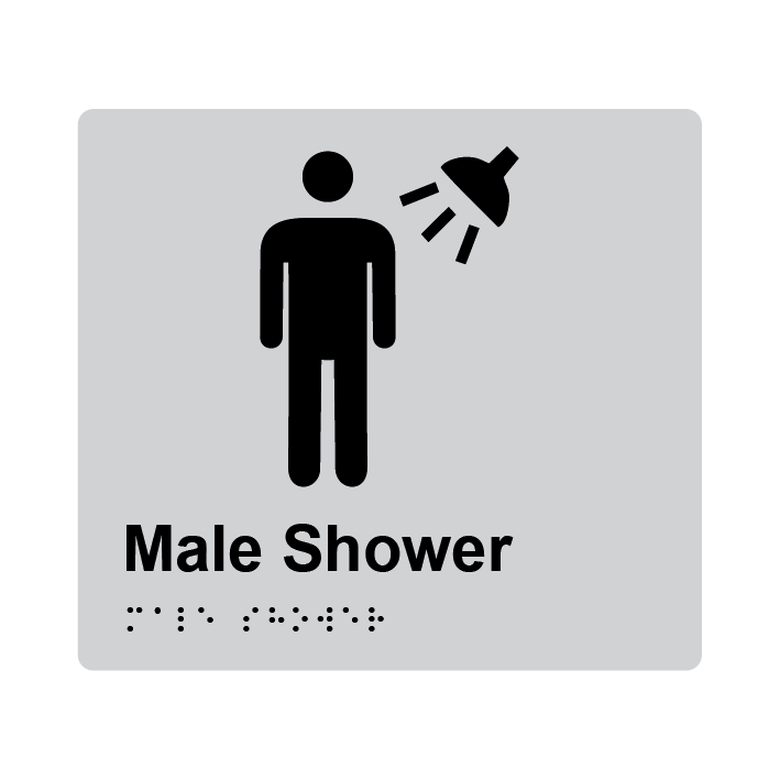 L1034 Male Shower Braille Sign 200x180mm