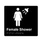 L1035 Female Shower Braille Sign 200x180mm