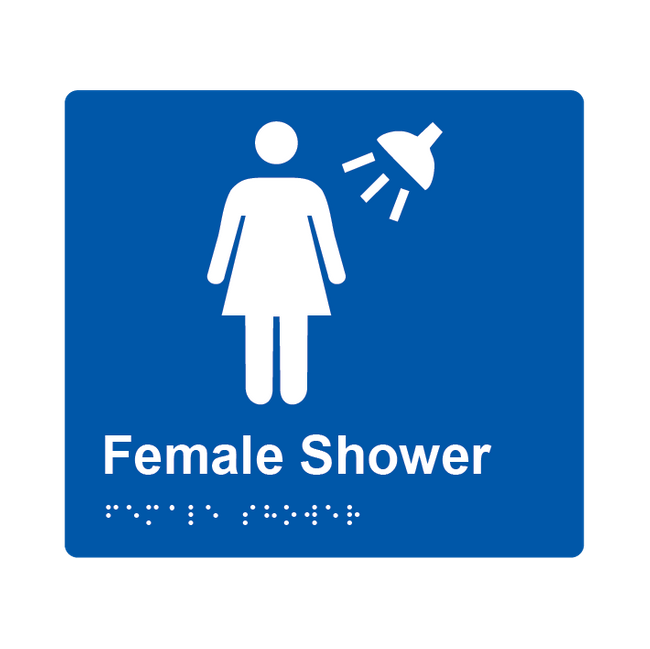 L1035 Female Shower Braille Sign 200x180mm