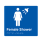 L1035 Female Shower Braille Sign 200x180mm
