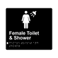 L1038 Female Toilet & Shower Braille Sign 200x180mm