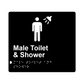 L1037 Male Toilet & Shower Braille Sign 200x180mm