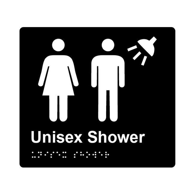 L1039 Unisex Shower Braille Sign 200x180mm