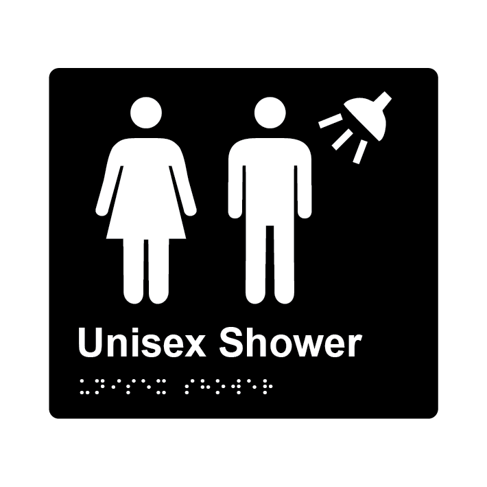 L1039 Unisex Shower Braille Sign 200x180mm