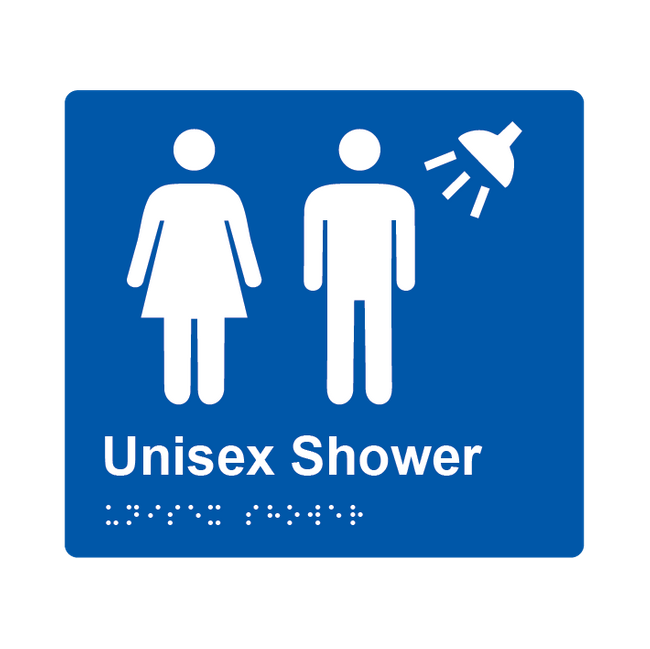 L1039 Unisex Shower Braille Sign 200x180mm