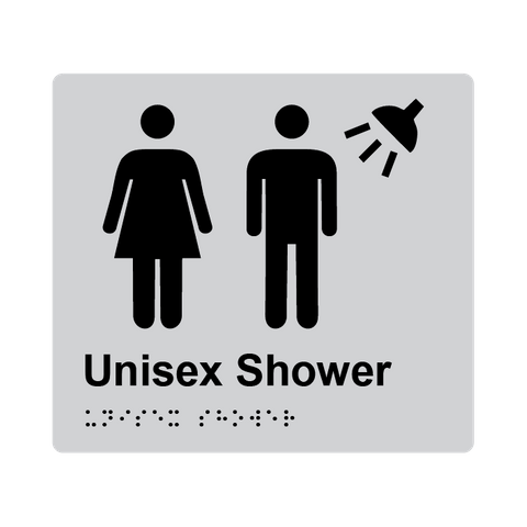 L1039 Unisex Shower Braille Sign 200x180mm