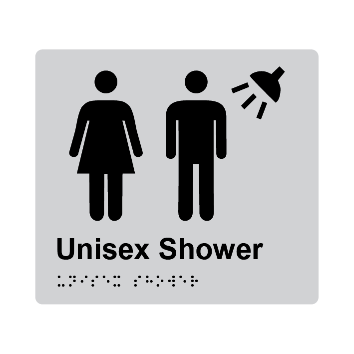 L1039 Unisex Shower Braille Sign 200x180mm