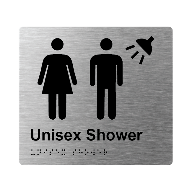L1039 Unisex Shower Braille Sign 200x180mm