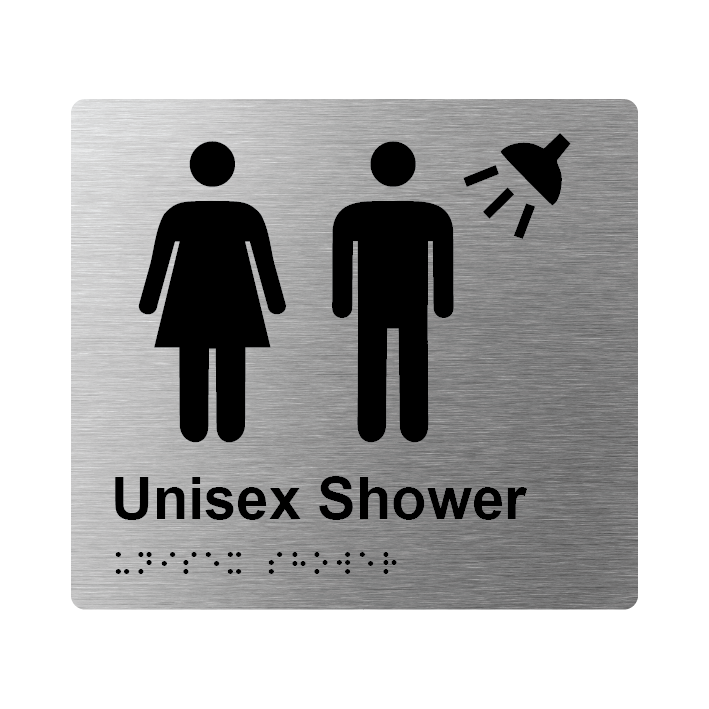 L1039 Unisex Shower Braille Sign 200x180mm