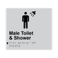 L1037 Male Toilet & Shower Braille Sign 200x180mm