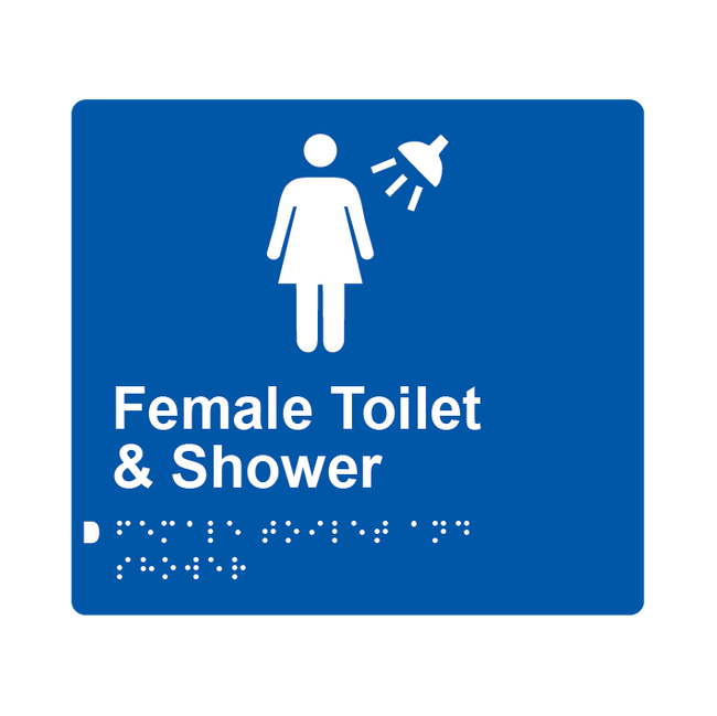 L1038 Female Toilet & Shower Braille Sign 200x180mm