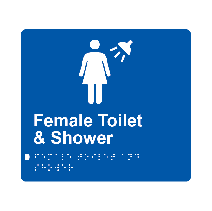 L1038 Female Toilet & Shower Braille Sign 200x180mm