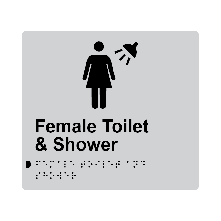L1038 Female Toilet & Shower Braille Sign 200x180mm