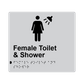 L1038 Female Toilet & Shower Braille Sign 200x180mm