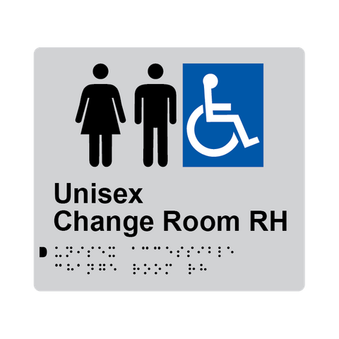 L1050 Unisex Accessible Change Room RH Braille Sign 200x180mm