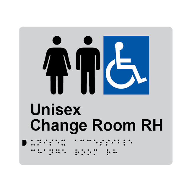 L1050 Unisex Accessible Change Room RH Braille Sign 200x180mm