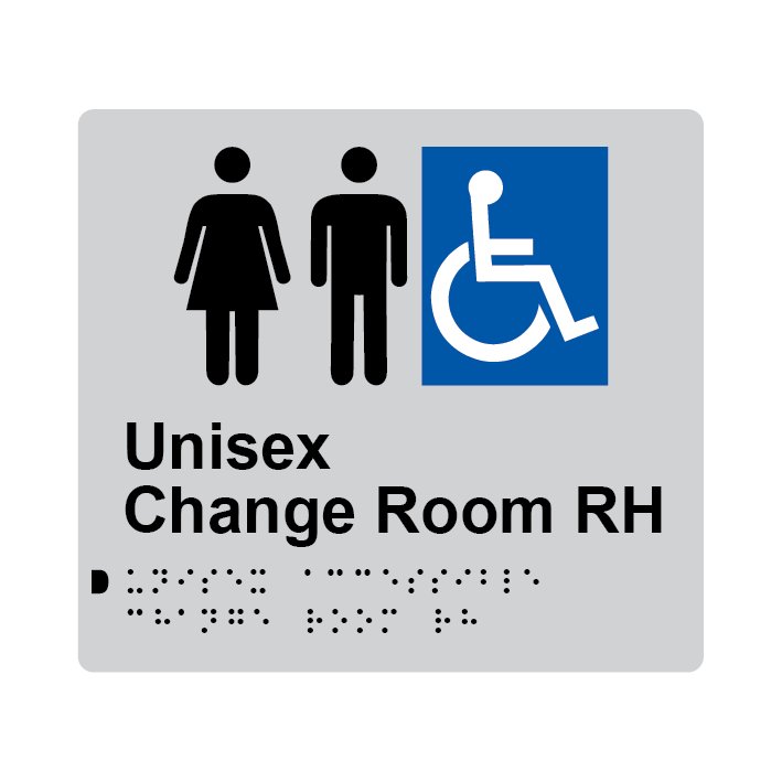 L1050 Unisex Accessible Change Room RH Braille Sign 200x180mm