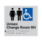 L1050 Unisex Accessible Change Room RH Braille Sign 200x180mm