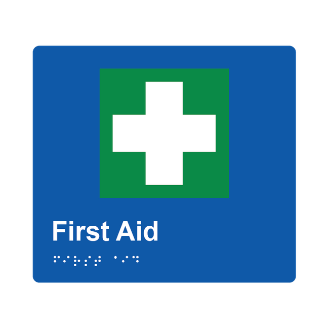 L1068 First Aid Braille Sign 200x180mm