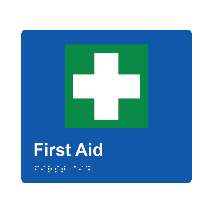 L1068 First Aid Braille Sign 200x180mm