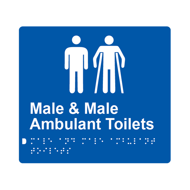 L1071 Male & Male Ambulant Toilets Braille Sign 200x180mm
