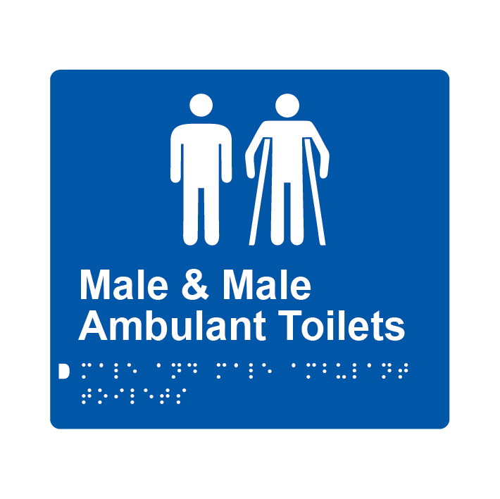 L1071 Male & Male Ambulant Toilets Braille Sign 200x180mm