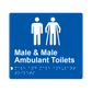 L1071 Male & Male Ambulant Toilets Braille Sign 200x180mm