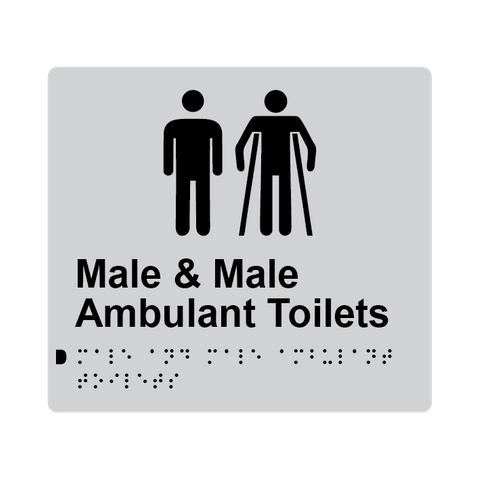 L1071 Male & Male Ambulant Toilets Braille Sign 200x180mm