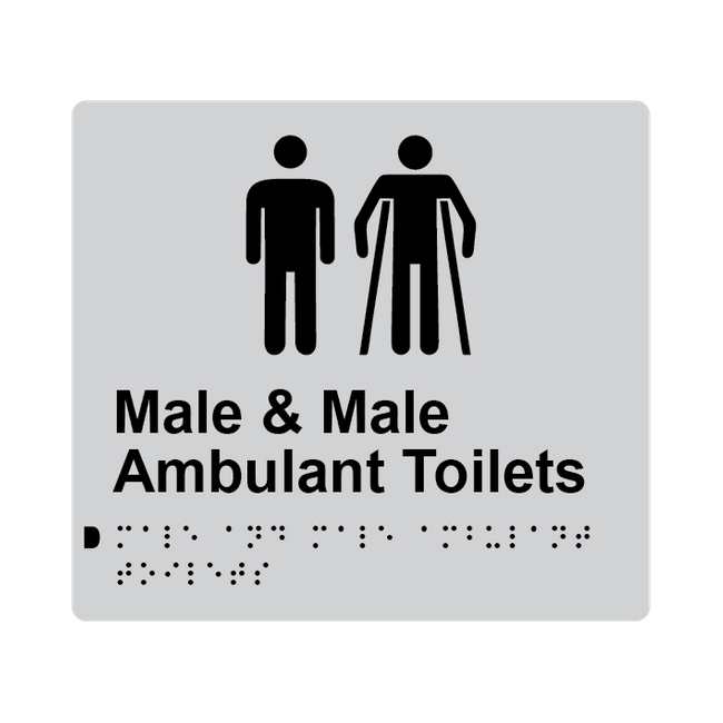 L1071 Male & Male Ambulant Toilets Braille Sign 200x180mm
