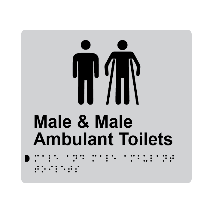 L1071 Male & Male Ambulant Toilets Braille Sign 200x180mm