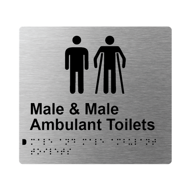 L1071 Male & Male Ambulant Toilets Braille Sign 200x180mm