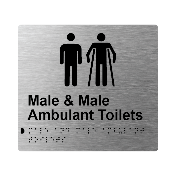 L1071 Male & Male Ambulant Toilets Braille Sign 200x180mm