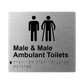 L1071 Male & Male Ambulant Toilets Braille Sign 200x180mm