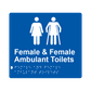 L1072 Female & Female Ambulant Toilets Braille Sign 200x180mm
